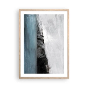 Póster en marco roble claro - Agua - tierra: un choque de elementos - 50x70 cm