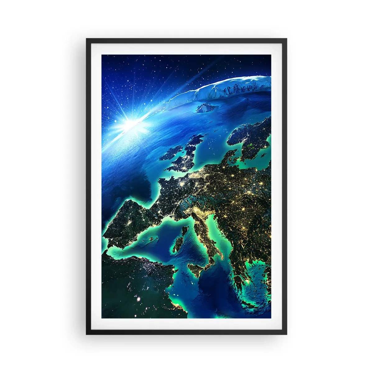 Póster en marco negro - Una Europa resplandeciente - 61x91 cm