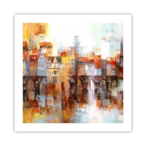 Póster - Puente y ciudad - 50x50 cm