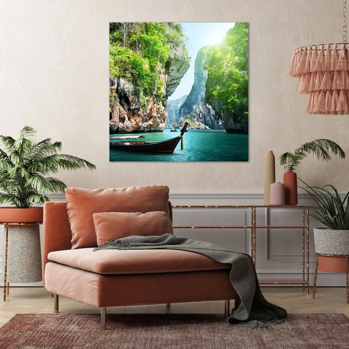 Cuadro sobre lienzo - Impresión de Imagen - Una invitación a un viaje exótico - 70x70 cm