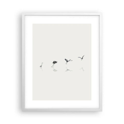 Póster en marco blanco - Cuatro sencillos pasos para despegar - 40x50 cm