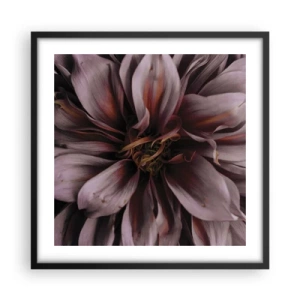 Póster en marco negro - Corazón floral - 50x50 cm