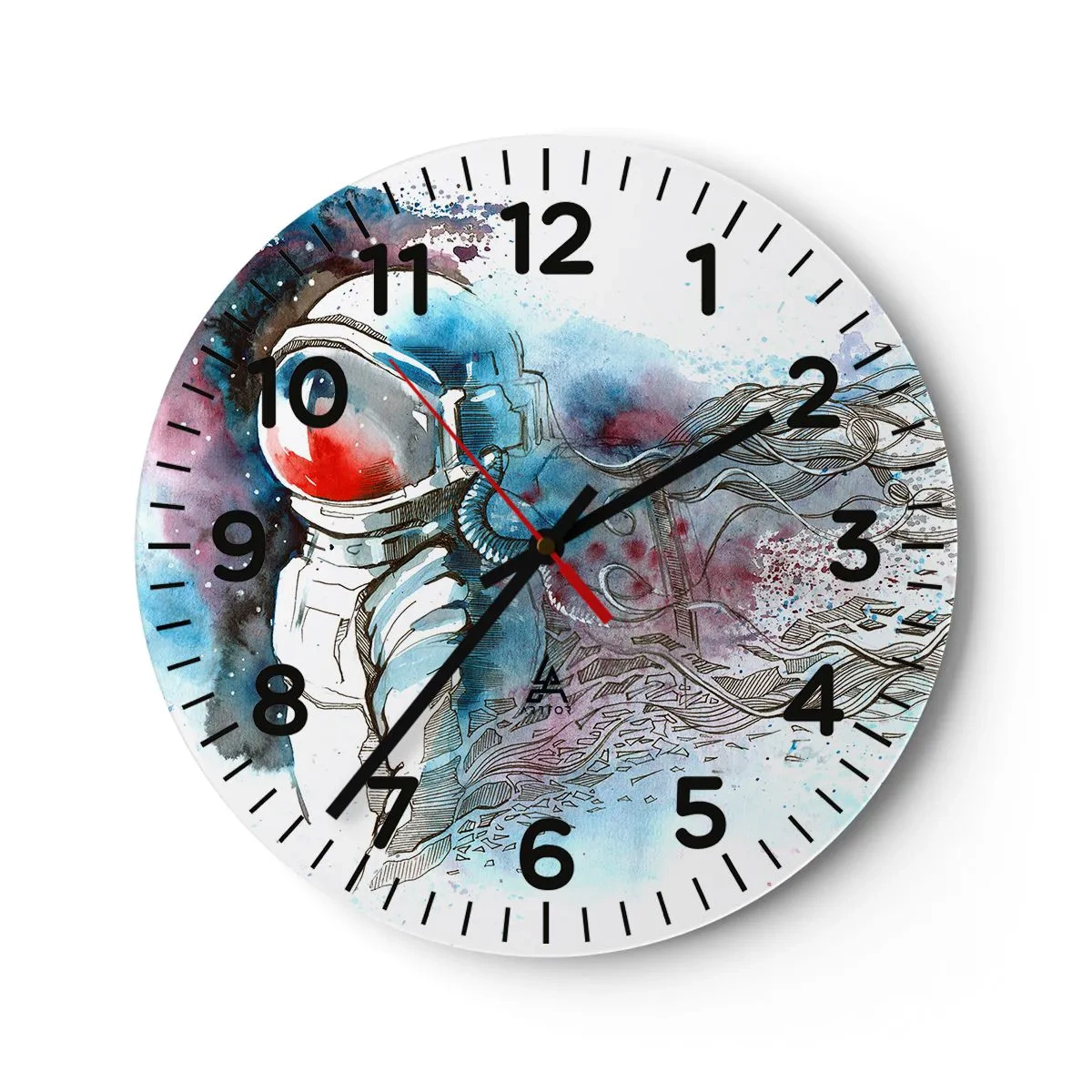 Reloj de pared - Reloj de vidrio - A solas con el cosmos - 30x30 cm