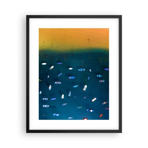 Póster en marco negro - Un juego de vacaciones - 40x50 cm