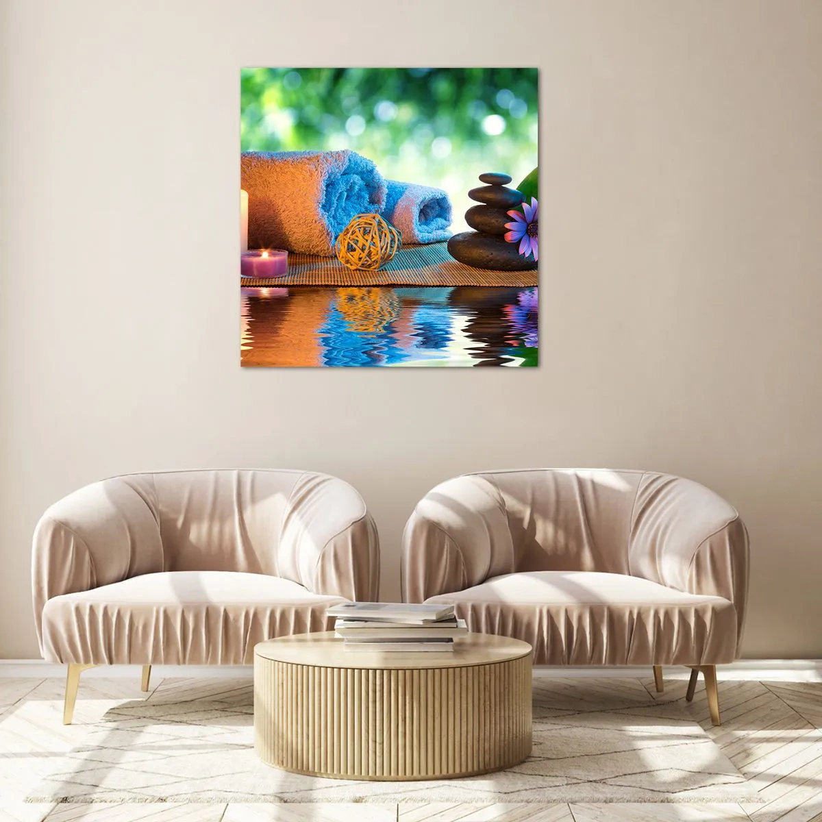 Cuadro sobre vidrio - Impresiones sobre Vidrio - Tiempo para el cuerpo - 70x70 cm