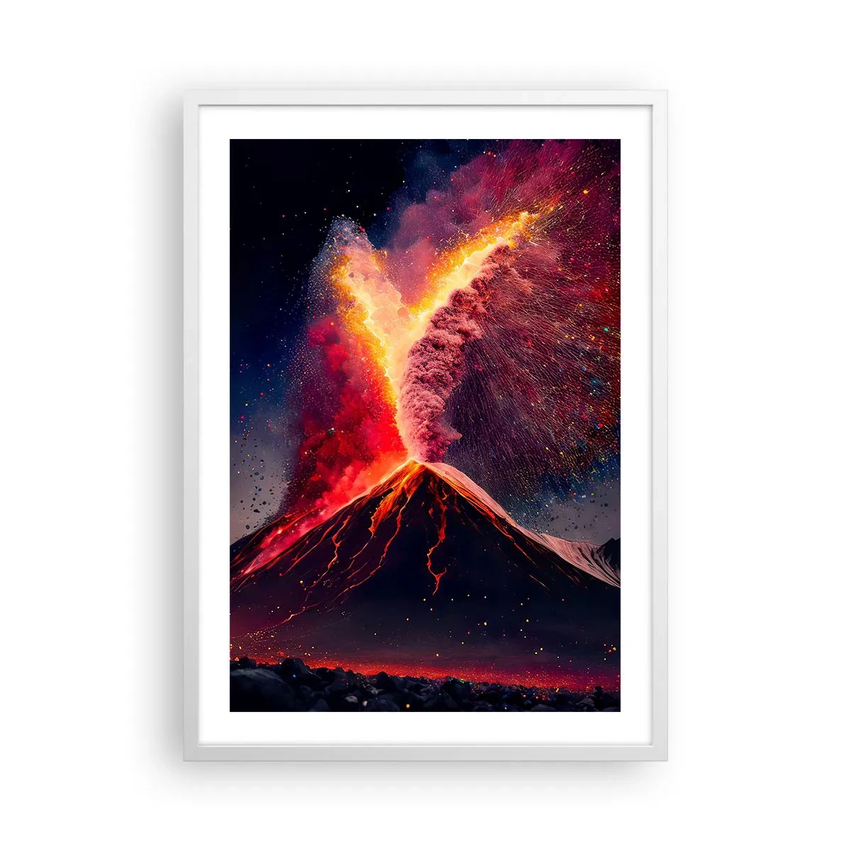 Póster en marco blanco - Belleza y horror - 50x70 cm