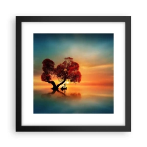 Póster en marco negro - La lejanía y el silencio del mundo - 30x30 cm