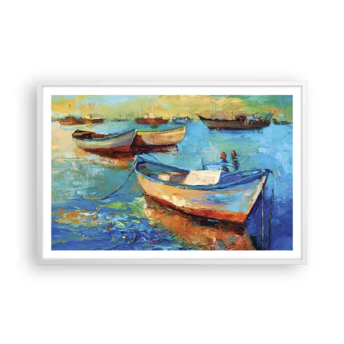 Póster en marco blanco - En la bahía sur - 91x61 cm