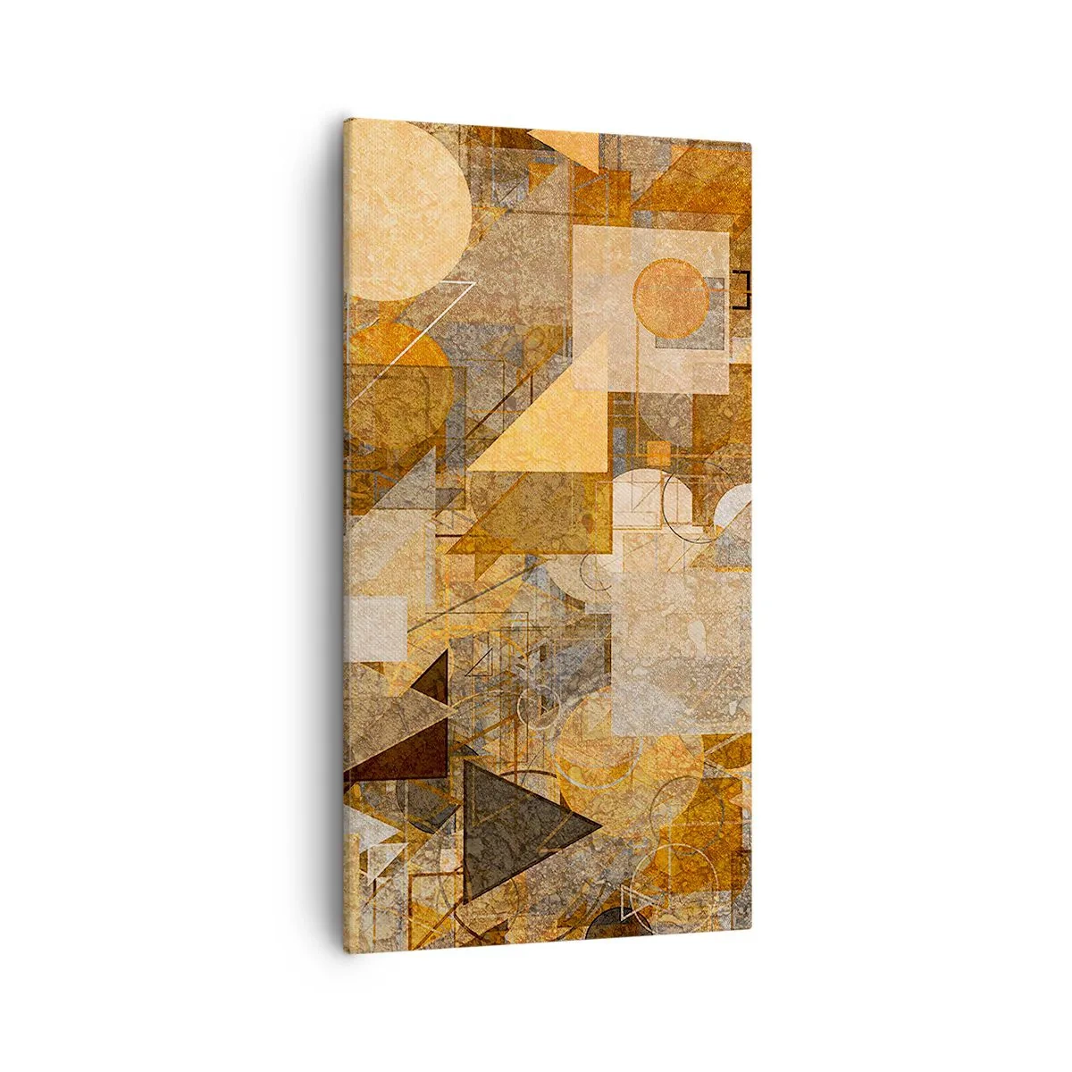 Cuadro sobre lienzo - Impresión de Imagen - Estudio cubista en bronce - 55x100 cm