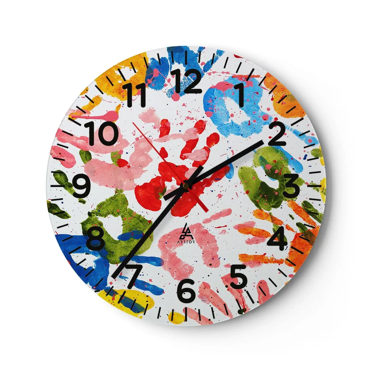 Reloj de pared - Reloj de vidrio - Juego de manos - 40x40 cm