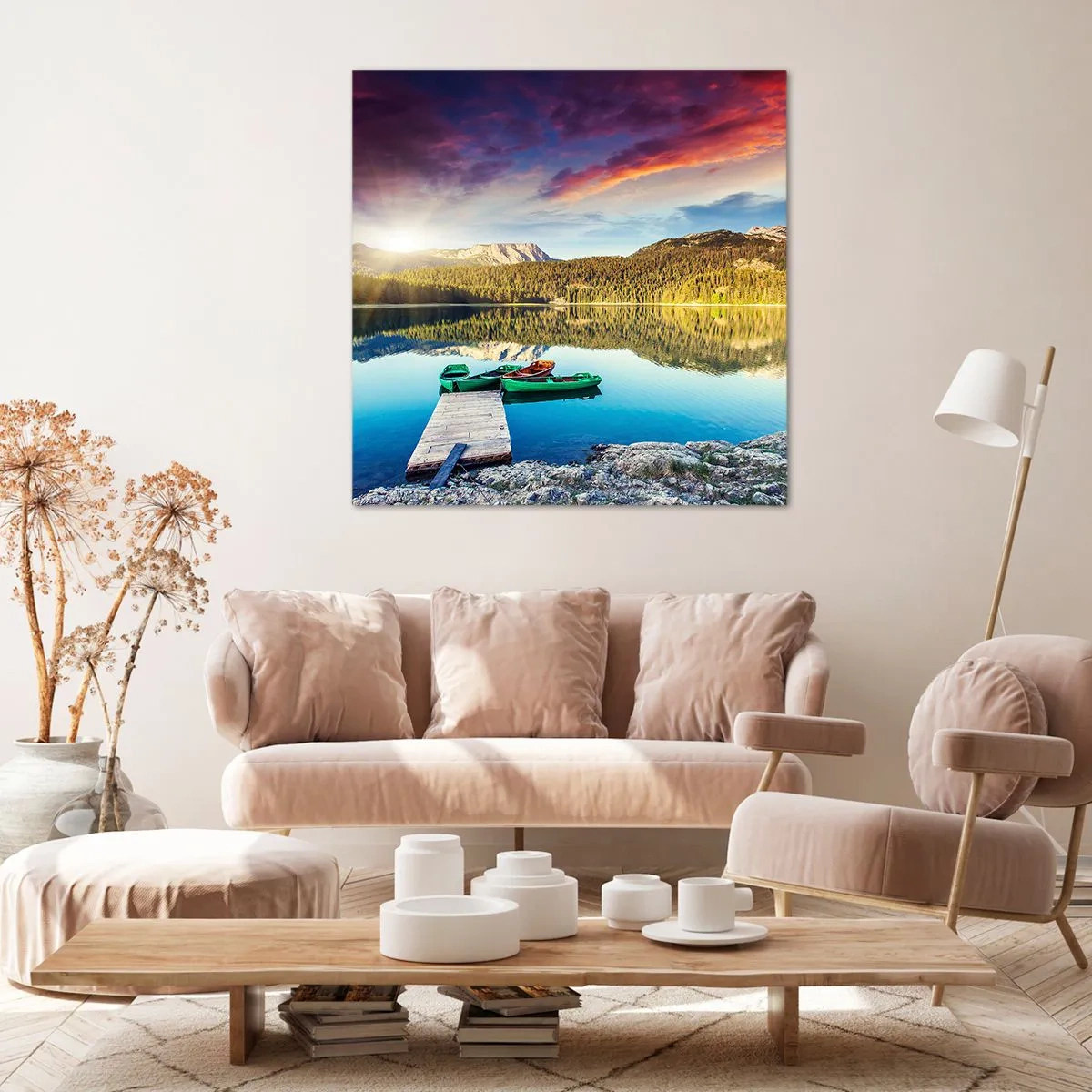 Cuadro sobre lienzo - Impresión de Imagen - Sobre el agua tan suave como un espejo - 50x50 cm