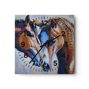 Reloj de pared - Reloj de vidrio - ¿Esto es amistad? ¿Es amor? - 30x30 cm