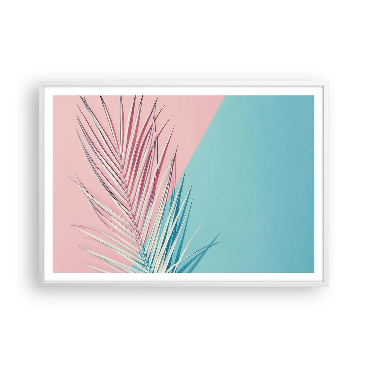 Póster en marco blanco - Impresión tropical - 100x70 cm