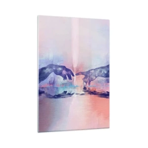 Cuadro sobre vidrio - Impresiones sobre Vidrio - Manos simbólicas en colores abstractos, haciendo referencia al tema de la creación. - 70x100cm - Chispa divina de vida - Decoración de pared moderna para salón y dormitorio ARTTOR