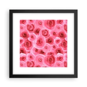 Póster en marco negro - Rosas abajo y arriba - 30x30 cm