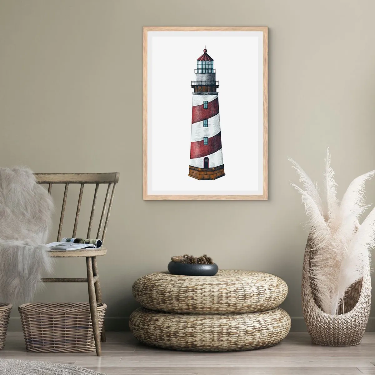 Póster en marco roble claro - Siempre en guardia - 70x100 cm