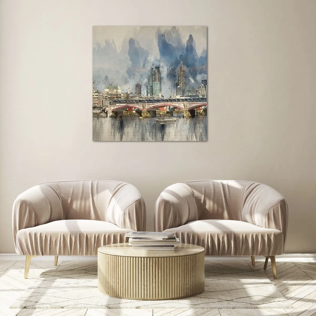 Cuadro sobre vidrio - Impresiones sobre Vidrio - Londres en todo su esplendor - 50x50 cm