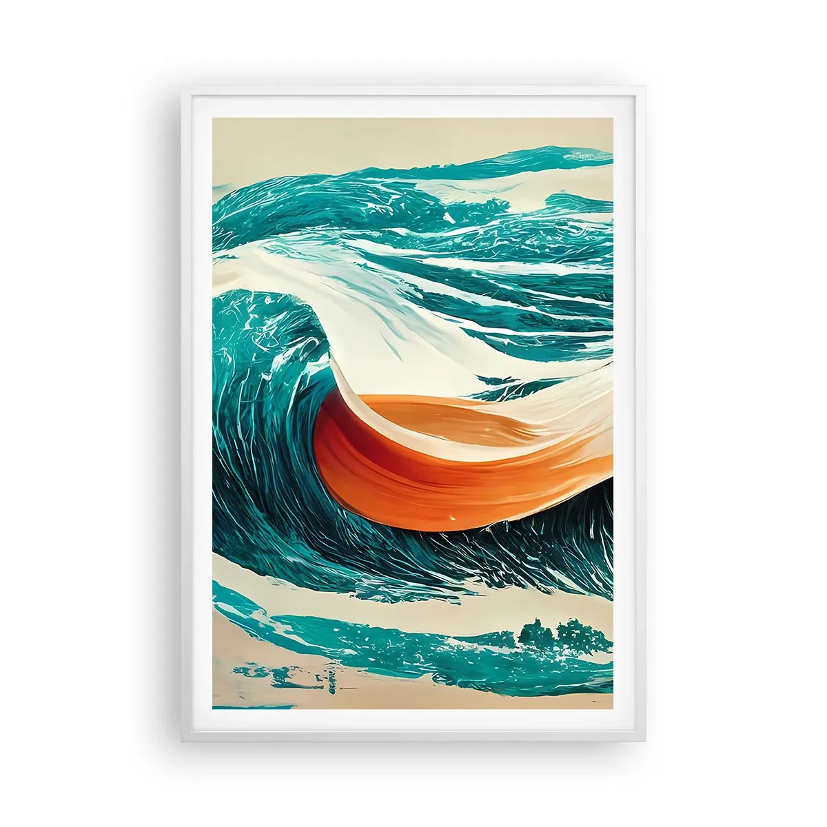 Póster en marco blanco - El sueño de un surfista - 70x100 cm