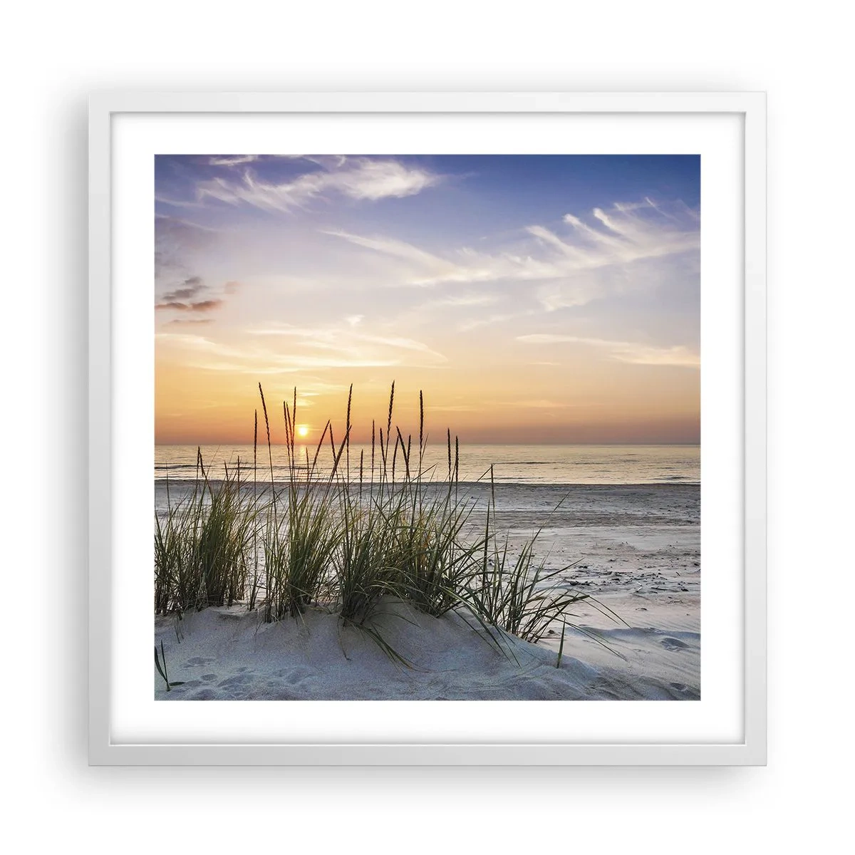 Póster en marco blanco - Mira, piensa, siente - 50x50 cm