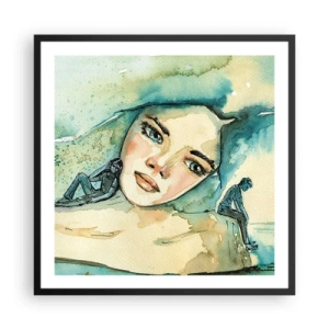 Póster en marco negro - ¿Soy azul? - 60x60 cm