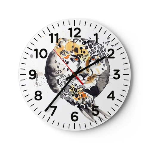 Reloj de pared - Reloj de vidrio - Belleza depredadora - 30x30 cm