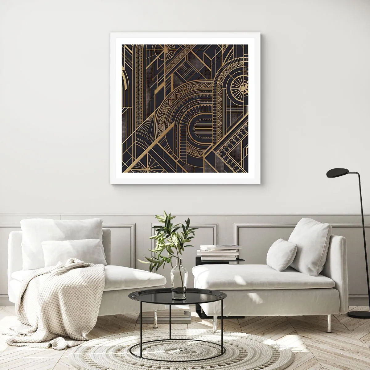 Póster en marco blanco - Conceptos, ideas, planes - 40x40 cm