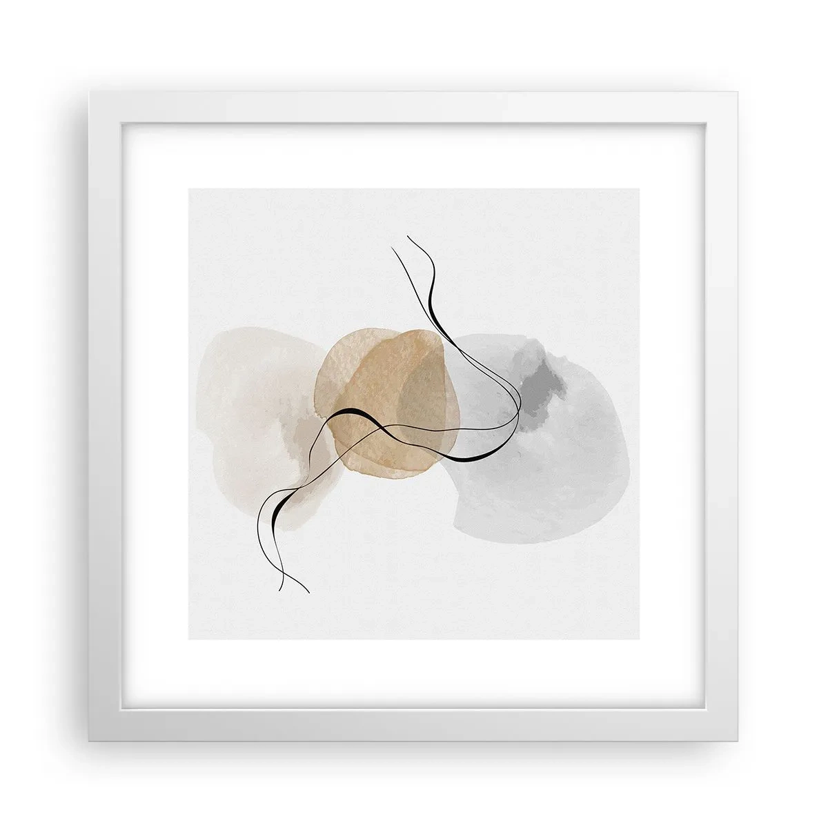 Póster en marco blanco - Pompas de aire - 30x30 cm