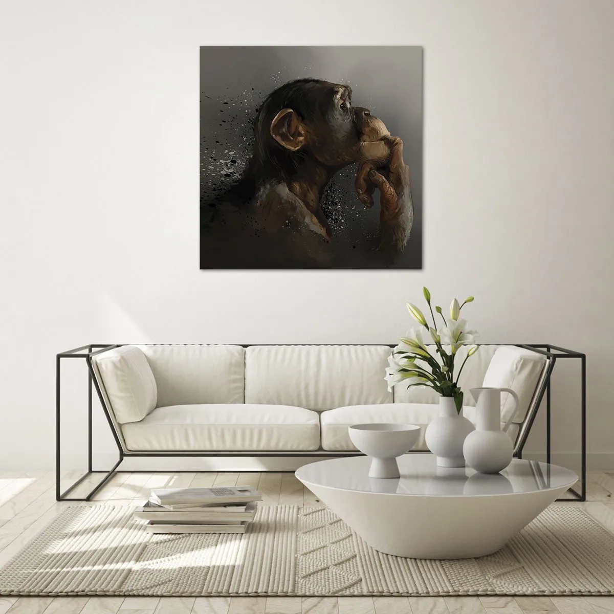 Cuadro sobre vidrio - Impresiones sobre Vidrio - La evolución del pensador - 50x50 cm