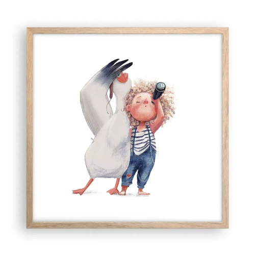 Póster en marco roble claro - Un plan para un gran viaje - 50x50 cm