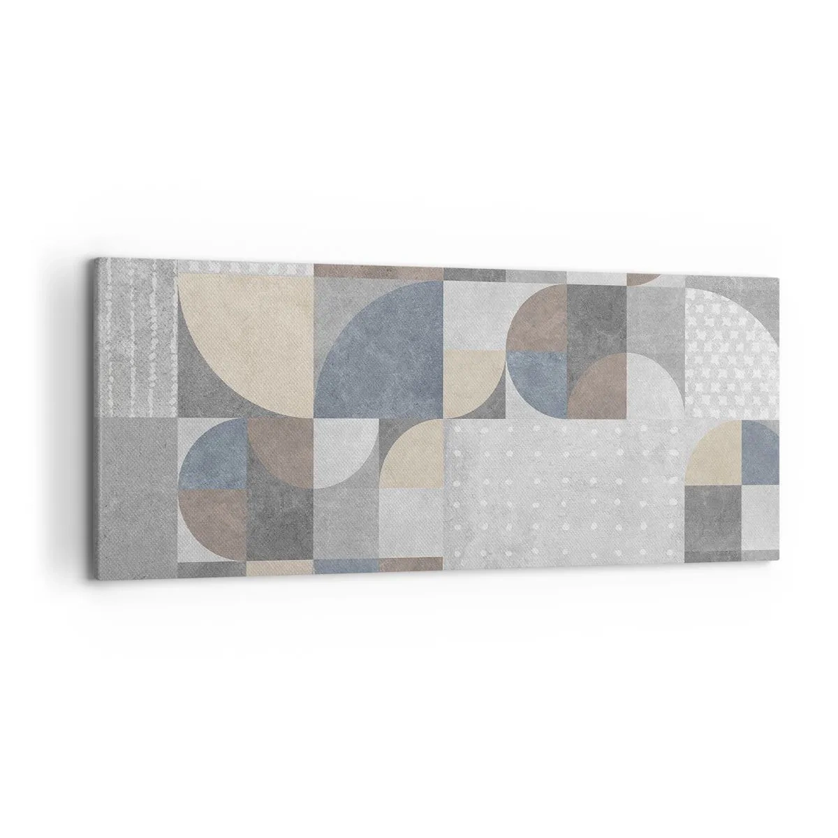 Cuadro sobre lienzo - Impresión de Imagen - Patrón geométrico en tonos pastel - 120x50cm - Fantasía cerámica - Decoración de pared moderna para salón y dormitorio ARTTOR