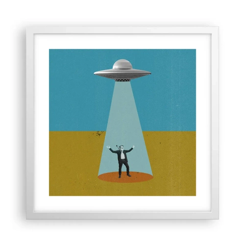 Póster en marco blanco - Un encuentro cercano - 40x40 cm