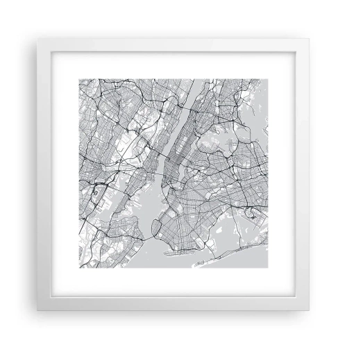 Póster en marco blanco - Anatomía de una metrópolis - 30x30 cm