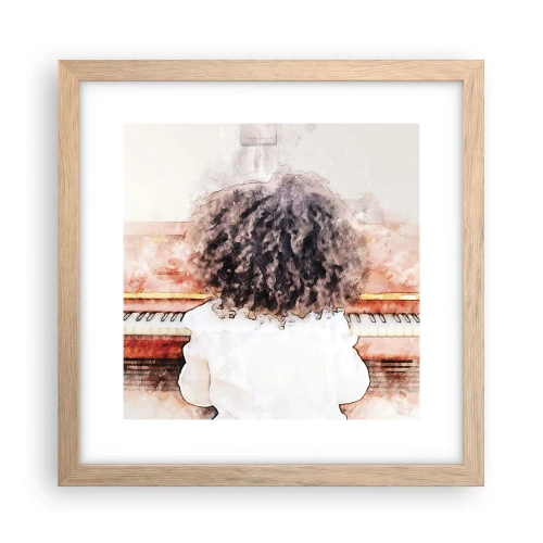 Póster en marco roble claro - Descubriendo un mundo nuevo - 30x30 cm