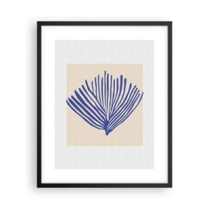 Póster en marco negro - Abanico azul - 40x50 cm