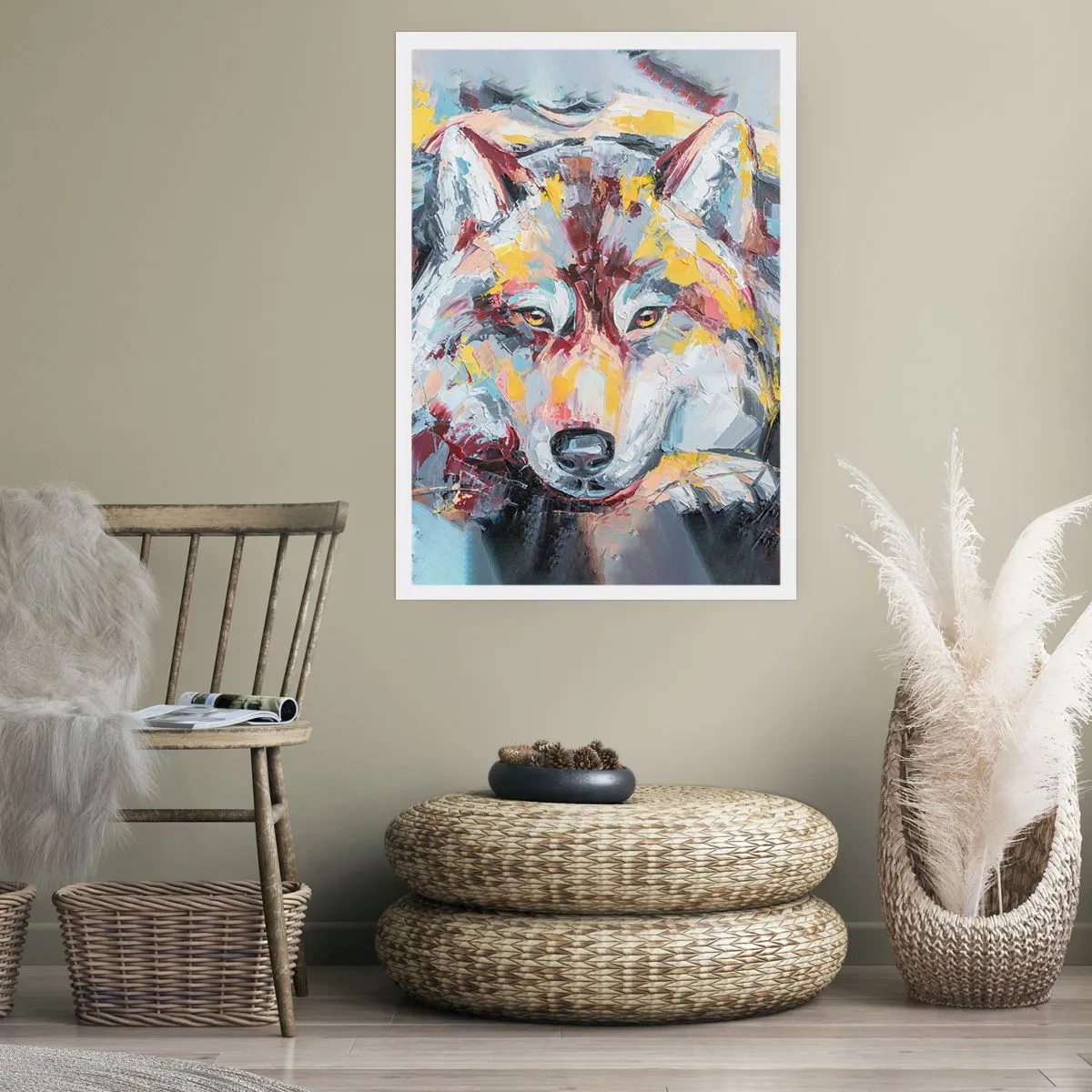 Póster - Pinceladas de lobo - 70x100 cm