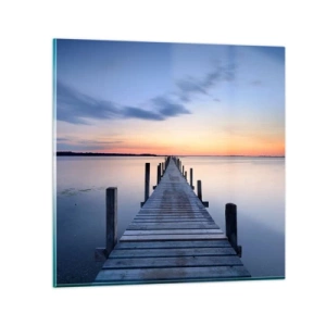 Cuadro sobre vidrio - Impresiones sobre Vidrio - La calma de un crepúsculo sereno - 70x70 cm