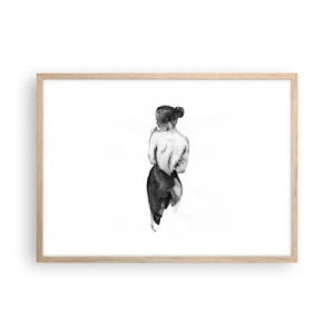 Póster en marco roble claro - Sin ella el mundo deja de tener sentido - 70x50 cm