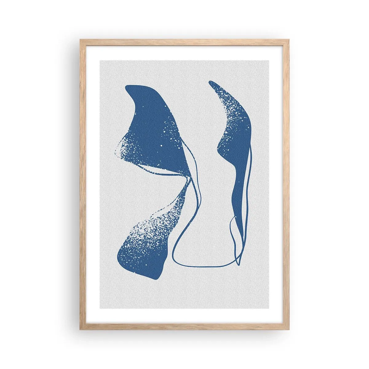 Póster en marco roble claro - Abstracción con alas - 50x70 cm