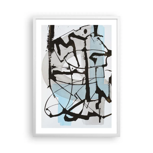 Póster en marco blanco - Azul a pesar de todo - 50x70 cm