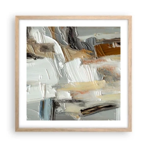 Póster en marco roble claro - Estratificación de colores - 50x50 cm