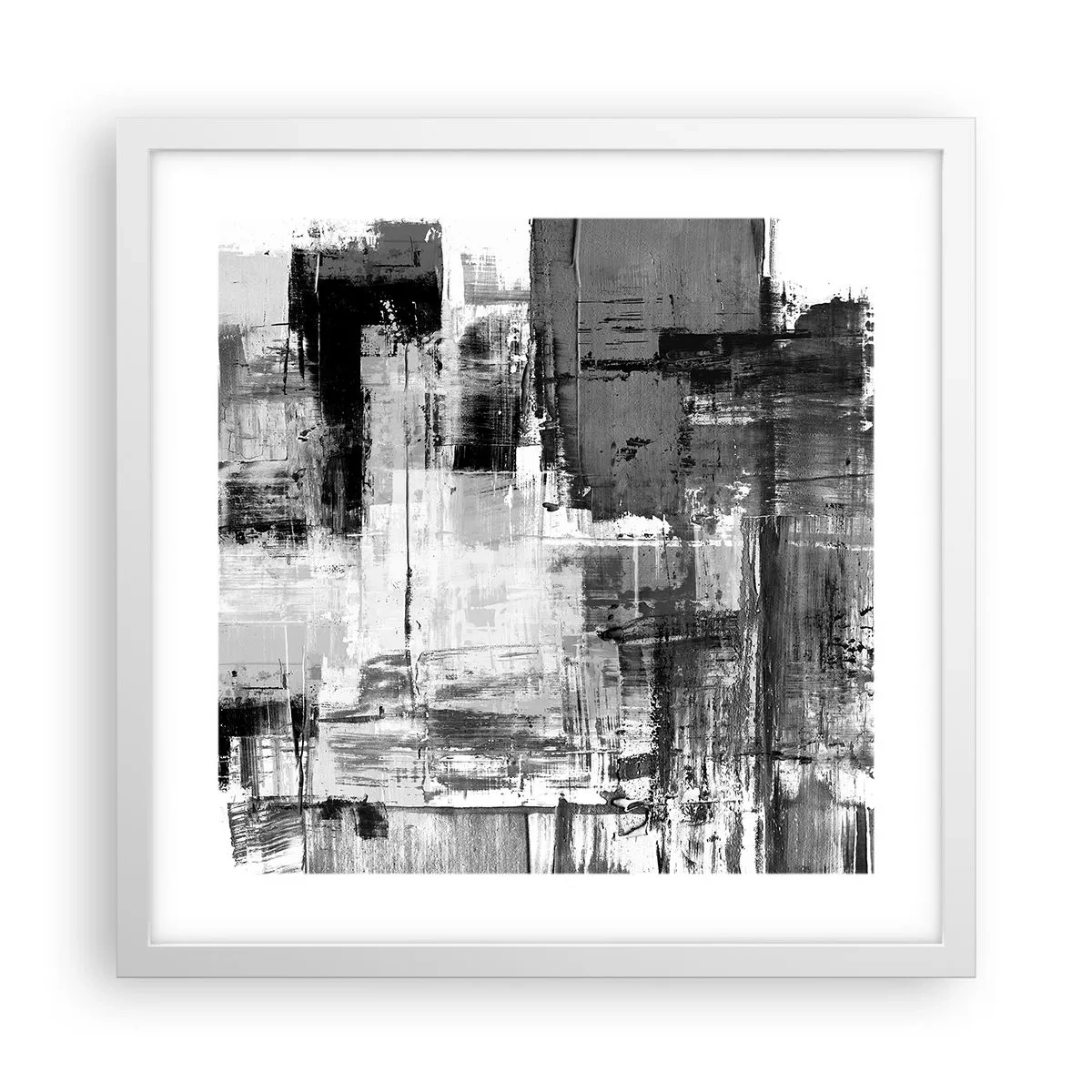 Póster en marco blanco - El gris es hermoso - 40x40 cm