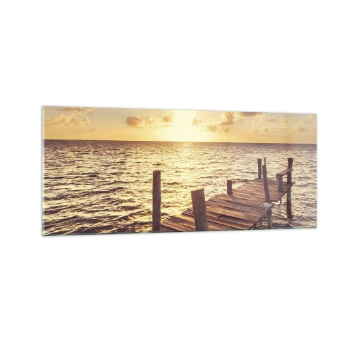 Cuadro sobre vidrio - Impresiones sobre Vidrio - Una tierra dorada de dulzura - 100x40 cm