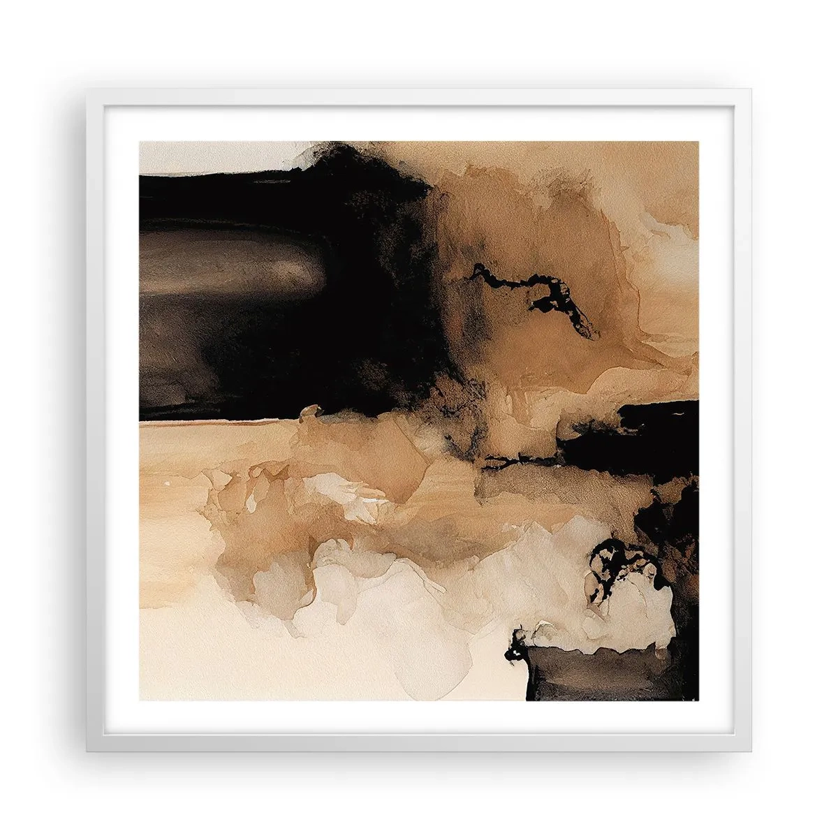 Póster en marco blanco - Una abstracción intrigante - 60x60 cm