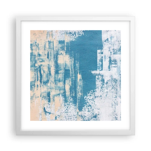 Póster en marco blanco - A través de un carámbano - 40x40 cm