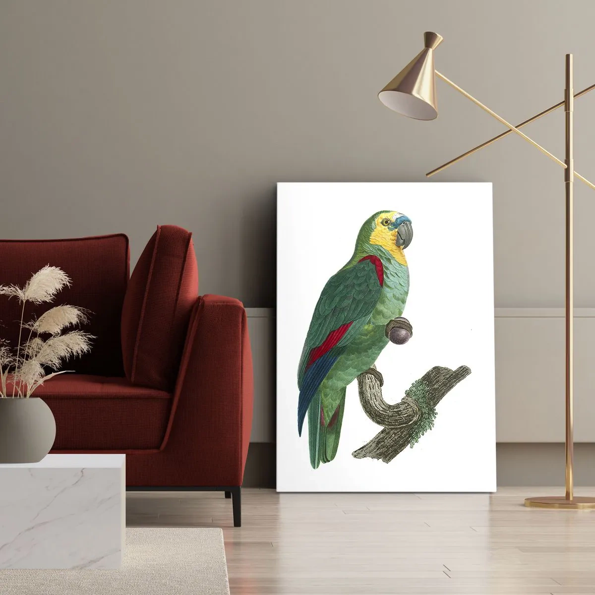 Cuadro sobre lienzo - Impresión de Imagen - Retrato de un loro - 45x80 cm