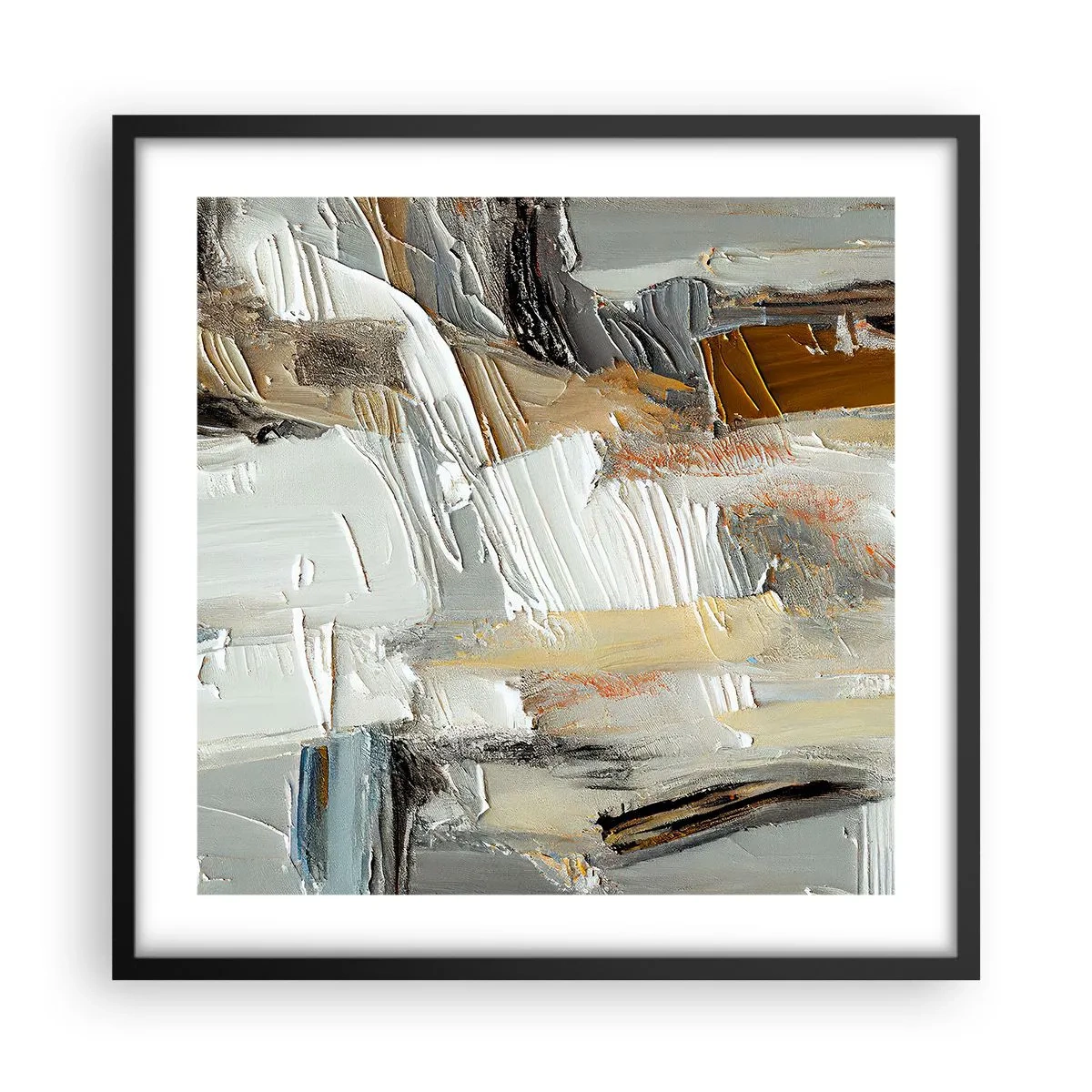 Póster en marco negro - Estratificación de colores - 50x50 cm