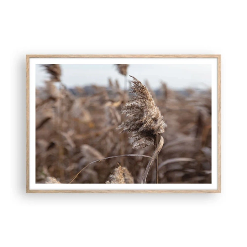 Póster en marco roble claro - Es hora de volar con el viento - 100x70 cm