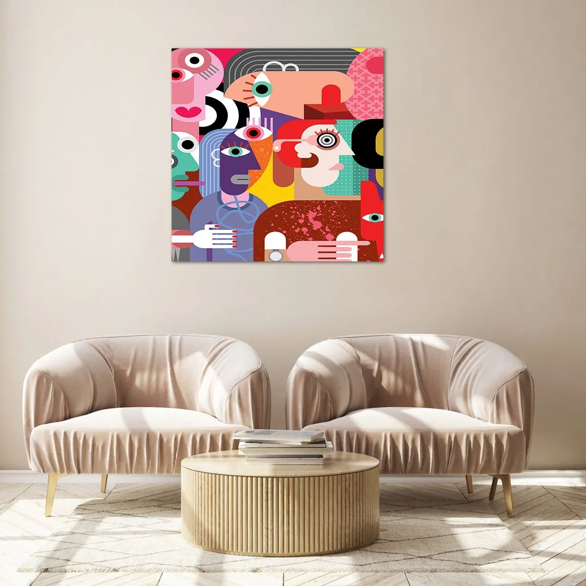 Cuadro sobre vidrio - Impresiones sobre Vidrio - Estilo Picasso - 60x60 cm