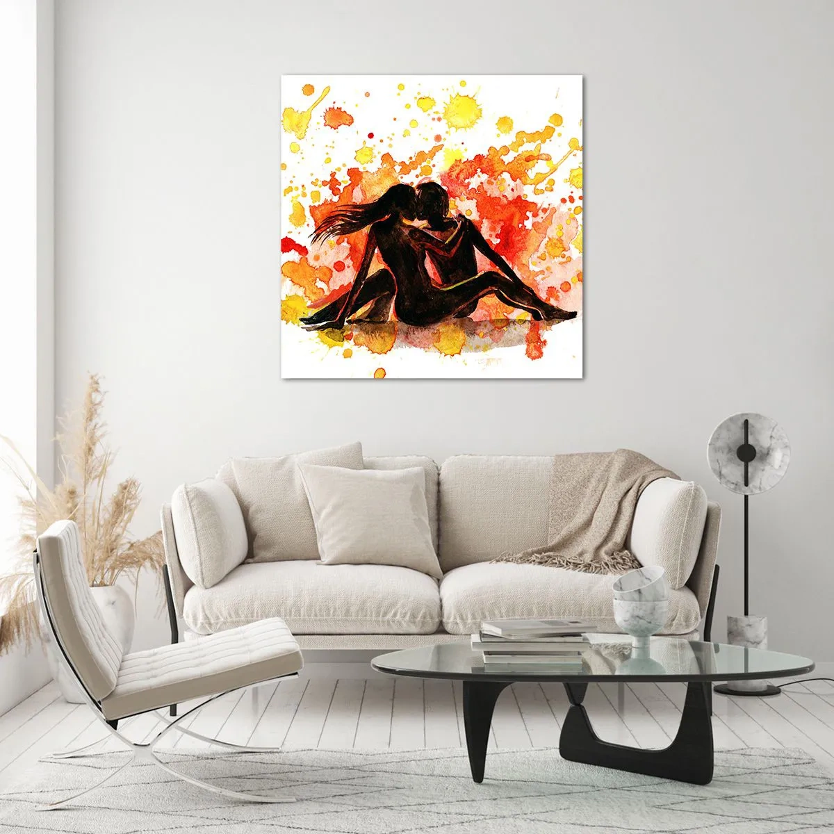 Cuadro sobre vidrio - Impresiones sobre Vidrio - Momento romántico - 70x70 cm