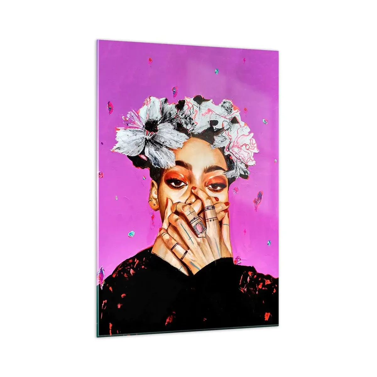 Cuadro sobre vidrio - Impresiones sobre Vidrio - Un poco alocada - 70x100 cm